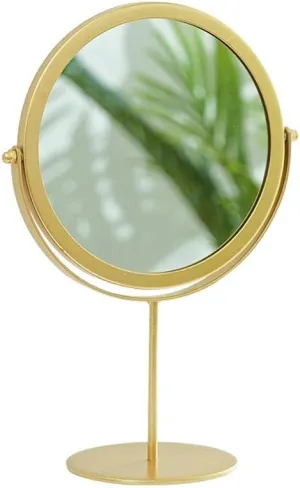 Desktop Makeup Mirror Beauty Mirror Makeup Mirror Magnification Vanity Mirror Tabletop Two-Sided Swivel Gold Finish Home Vanity Mirror