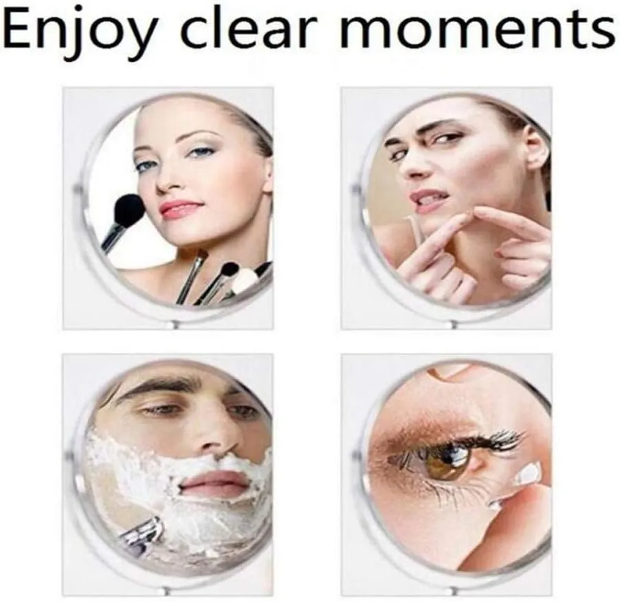 Desktop Makeup Vanity Mirror,Two-Sided Beauty Mirror Multiple Magnification Cosmetic Mirror 360° Swivel Bathroom Mirror,Silver (Silver 10x) (Silver 1