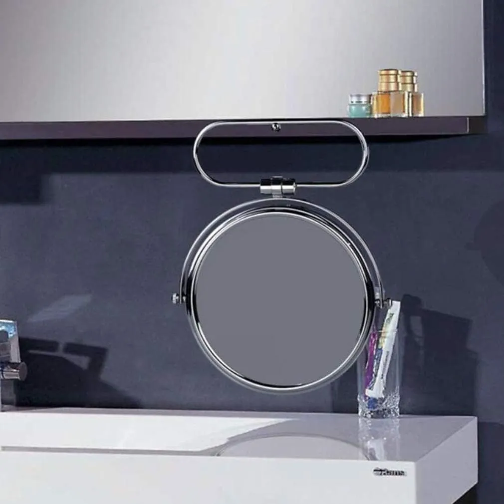 Desktop Makeup Vanity Mirror,Two-Sided Beauty Mirror Multiple Magnification Cosmetic Mirror 360° Swivel Bathroom Mirror,Silver (Silver 10x) (Silver 1