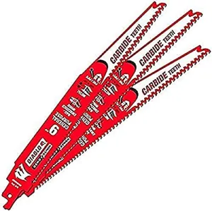 Diablo Demo Demon Carbide Teeth Reciprocating Saw Blades for General Purpose Cuts - Carbide Tooth Design - 9" Length, 6/9 TPI, 3-Pack - DS0909CGP3