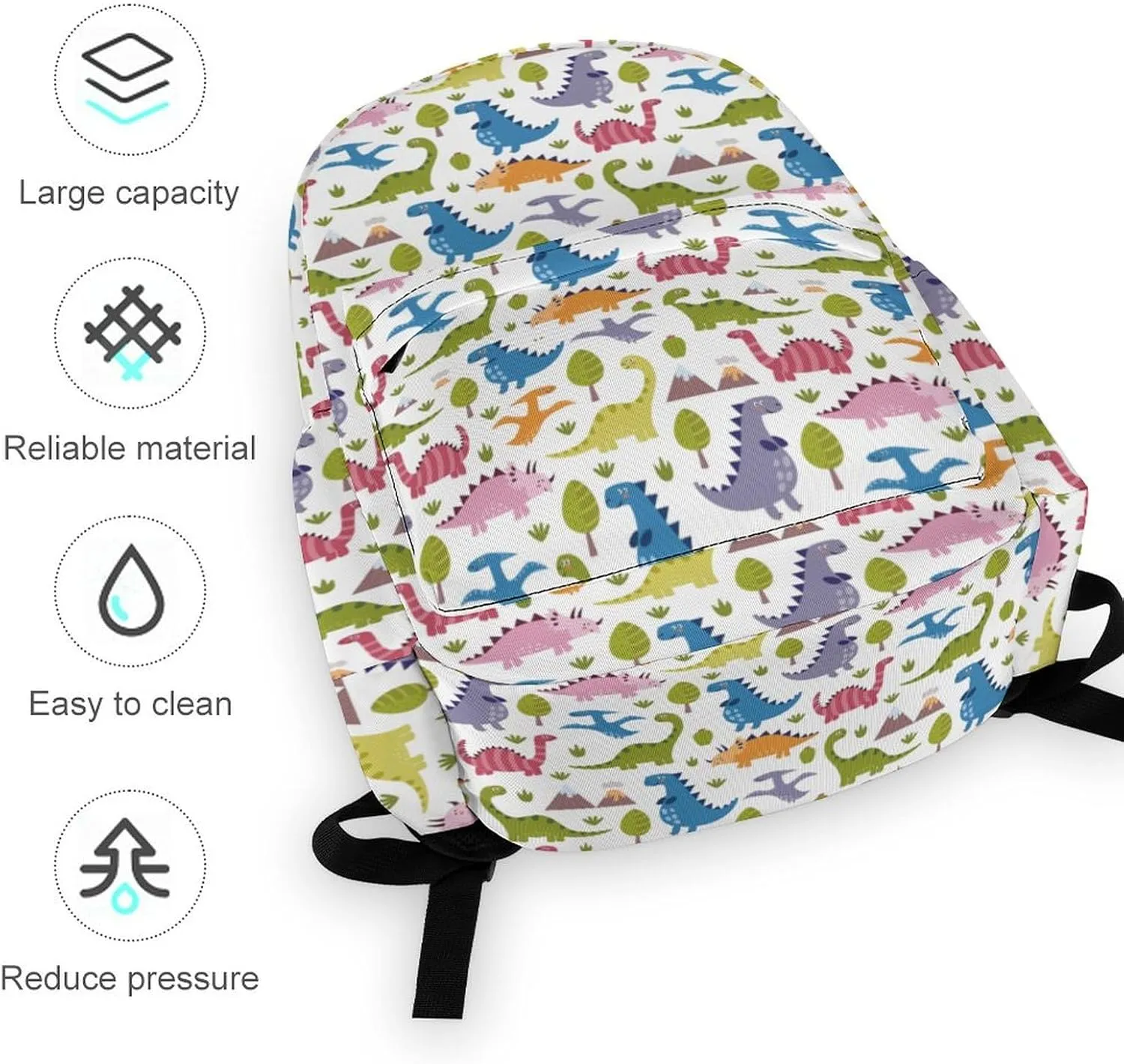 Dinosaurs Backpack for Kids Boys Girls 16 Inch Cartoon Dinosaurs Bookbag Travel Backpack