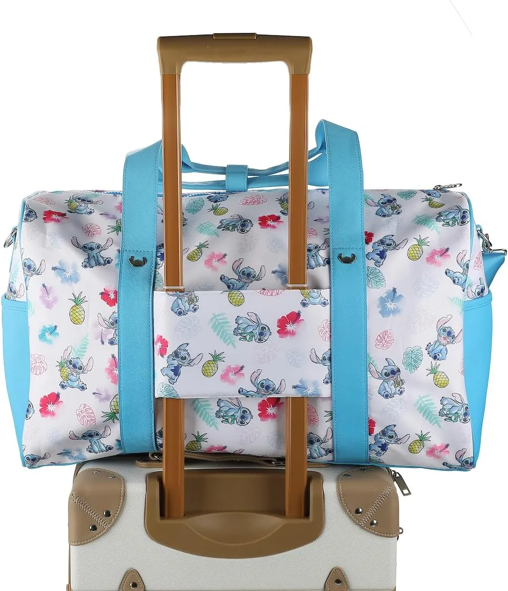 Disney Stitch Tropical Watercolor Print White 18" Duffle Bag