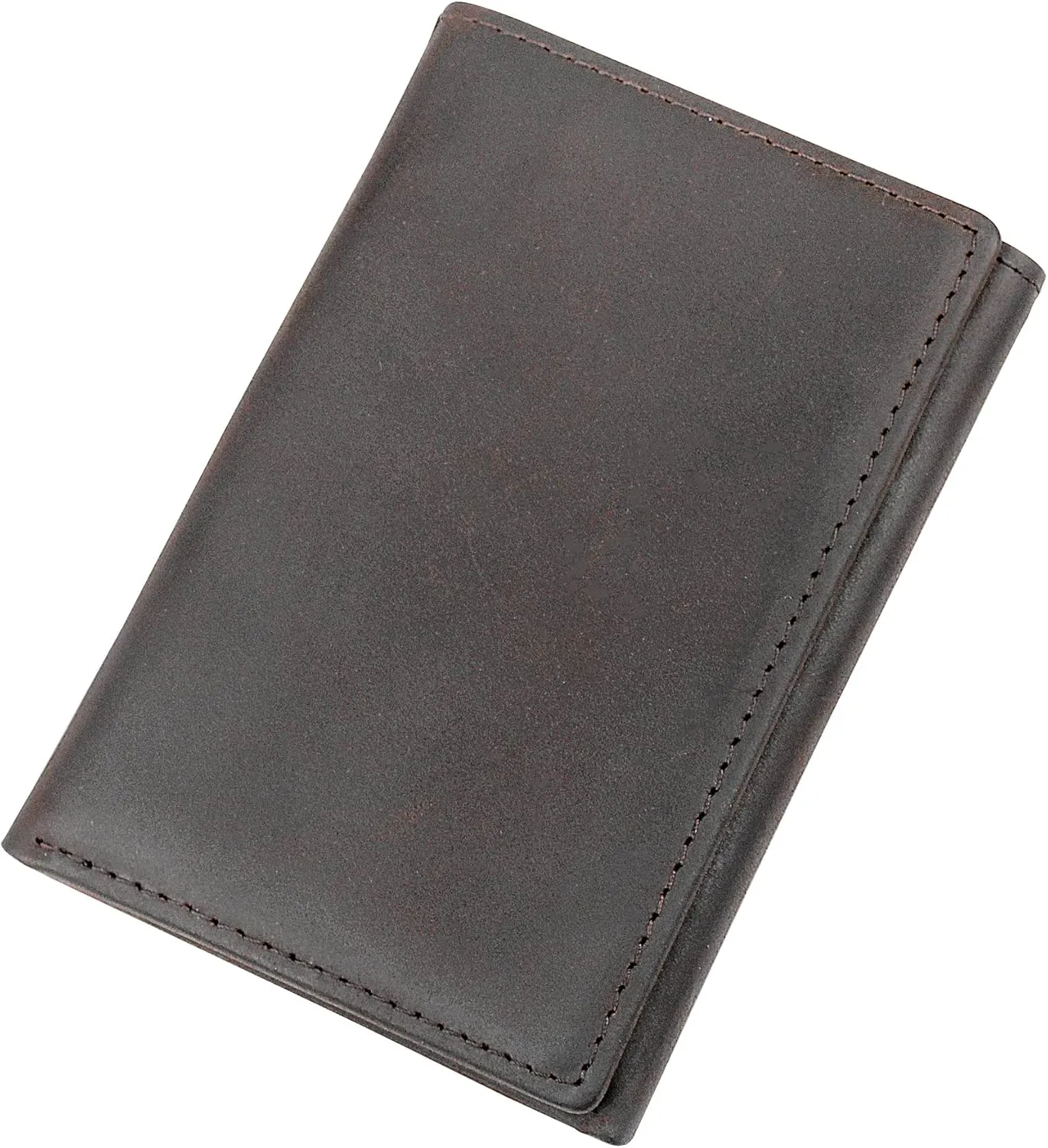 DK86 Trifold Wallet Full Grain Leather RFID Blocking Trifold Wallets for Men with ID Window Outdoor Wallet (Coffee)