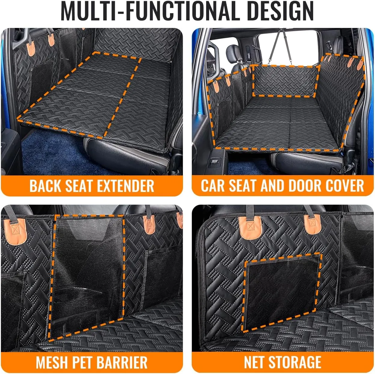 Dog Back Seat Extender for Truck,Truck Dog Seat Cover Back Seat,Dog Hammock for Truck,Hard Bottom Seat Extender,Pet Seat Covers for F150/RAM1500/Silverado