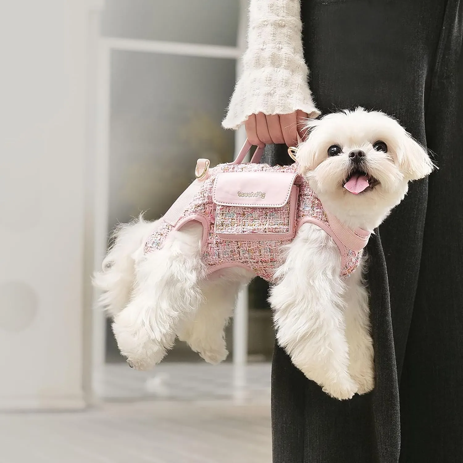 Dog Lift Harness Dog Carrier- with Soft Cushion Belt Design for Dogs/Lightweight Breathable Multi Functional, Can be Used as a Handbag (Pink, XS)