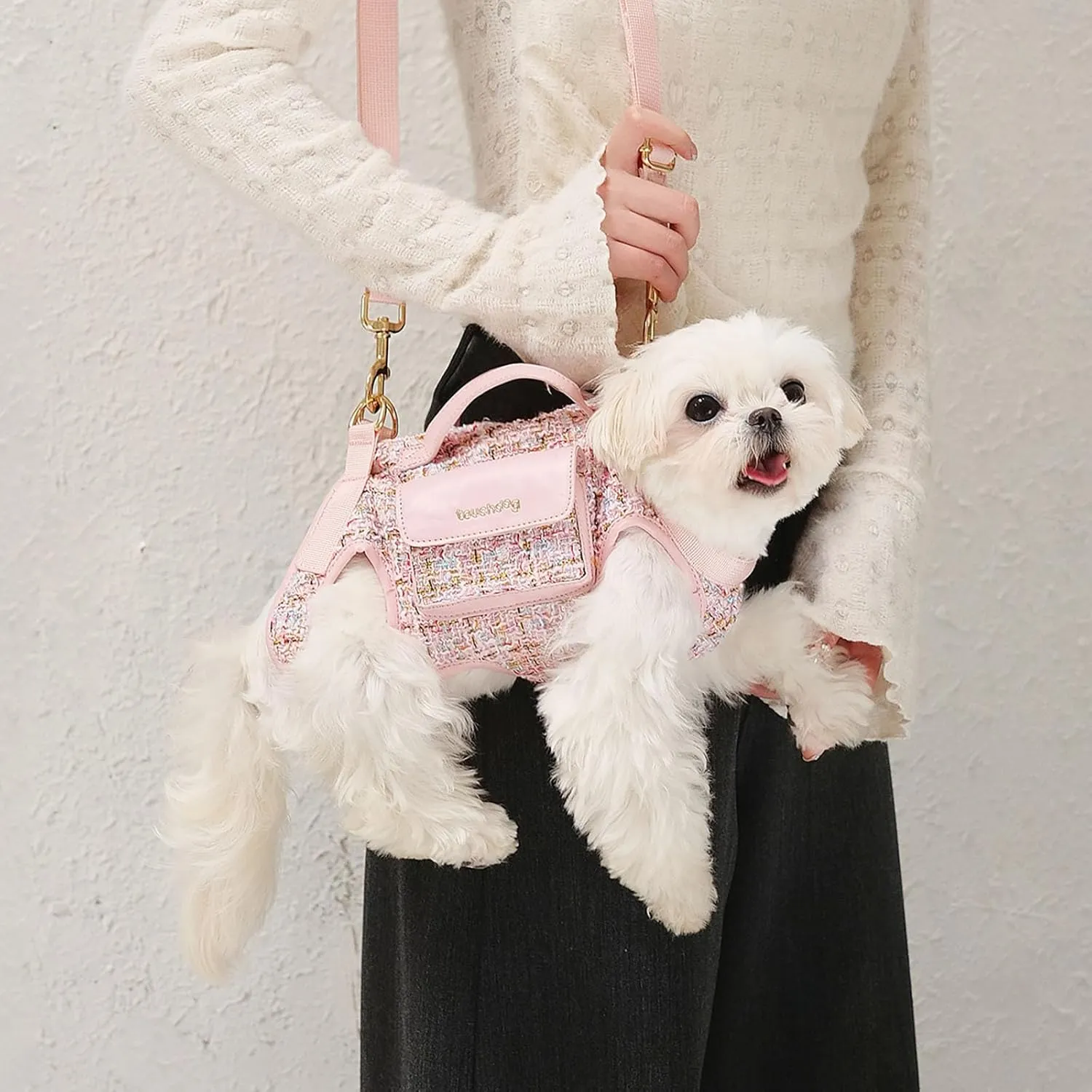 Dog Lift Harness Dog Carrier- with Soft Cushion Belt Design for Dogs/Lightweight Breathable Multi Functional, Can be Used as a Handbag (Pink, XS)