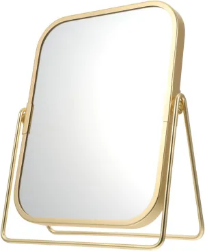 DOITOOL Luxury Makeup Mirror Metal Stand 360° Swivel for Vanities Countertops Bedrooms Stylish and Sturdy