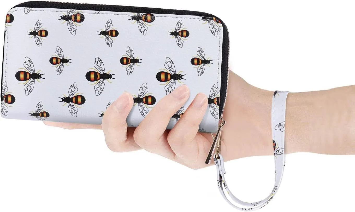 Double Zipper Wallet for Woman Clutch Purse with Cell Phone Holder for Smartphone/Card/Coin/Cash