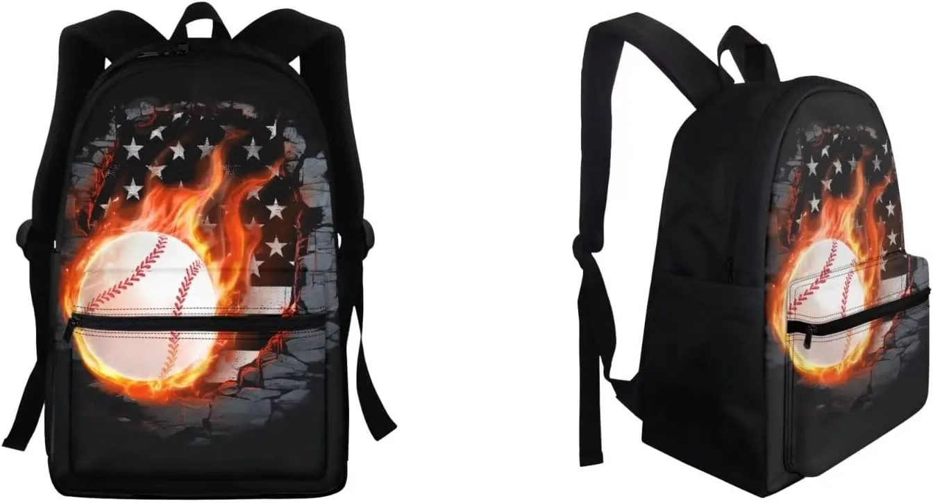 Dreaweet Baseball Backpack with Lunch Box for Boys 8-12 Book Bag Lunch Bag Combo Girls Bookbag Set Age 10-12 Kids School Bag with Lunchbox Water Bottle Sleeve Pencil Case 4 In 1