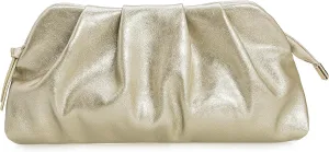 Dressy PU Clutch Purse for Women Formal Soft Pleated Vegan Leather Evening Bag for Wedding/Prom/Cocktail Party