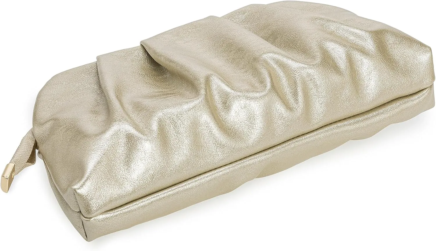 Dressy PU Clutch Purse for Women Formal Soft Pleated Vegan Leather Evening Bag for Wedding/Prom/Cocktail Party