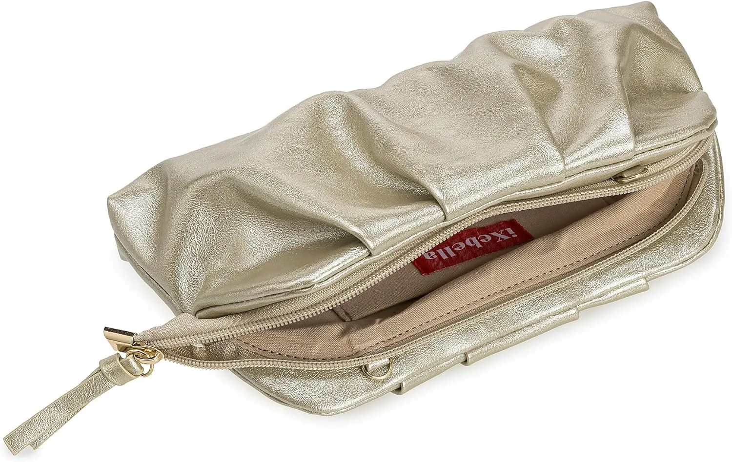 Dressy PU Clutch Purse for Women Formal Soft Pleated Vegan Leather Evening Bag for Wedding/Prom/Cocktail Party