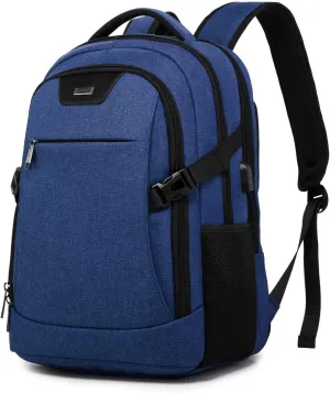 DUALSNG Travel Work Laptop Backpack With USB Charging Port Fits 15.6 15 14 13 Inch Laptop and Notebook Business Anti Theft College Computer Bag Back Pack for Women Men - Navy Blue
