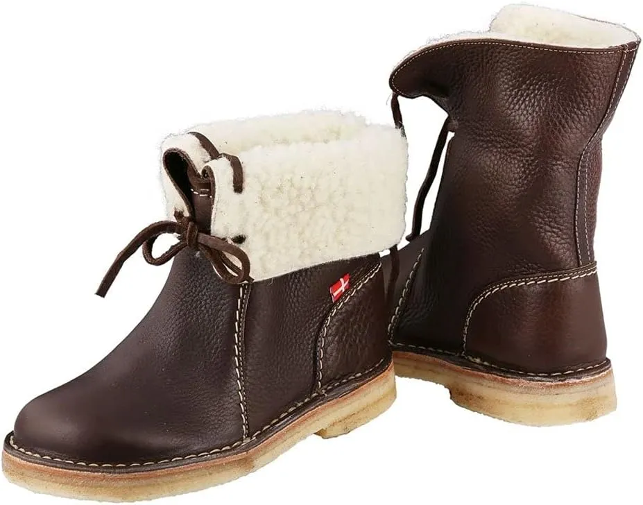 Duckfeet Arhus Unisex Wool-Lined Pebbled Leather Boot -