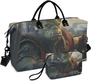 Duffel Bag Set for Travel Gym Sport, Weekender Bag Carry on Overnight Bags for Women Men-Cartoon Monster Print