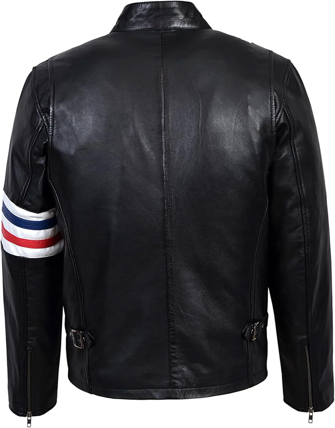'Easy Rider' Men's Black Motorcycle Style Biker Real Lambskin Leather Jacket