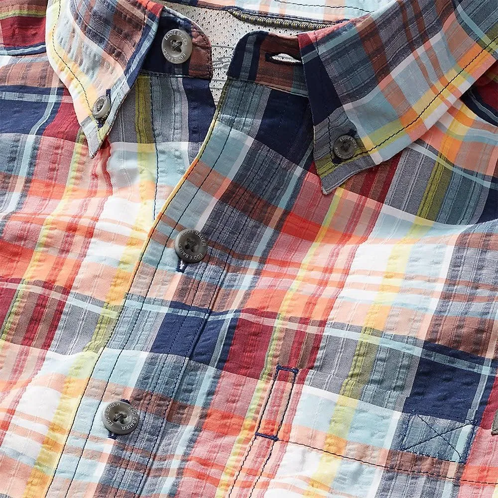 Eddie Bauer mens Pack It Seersucker Short-sleeve Shirt