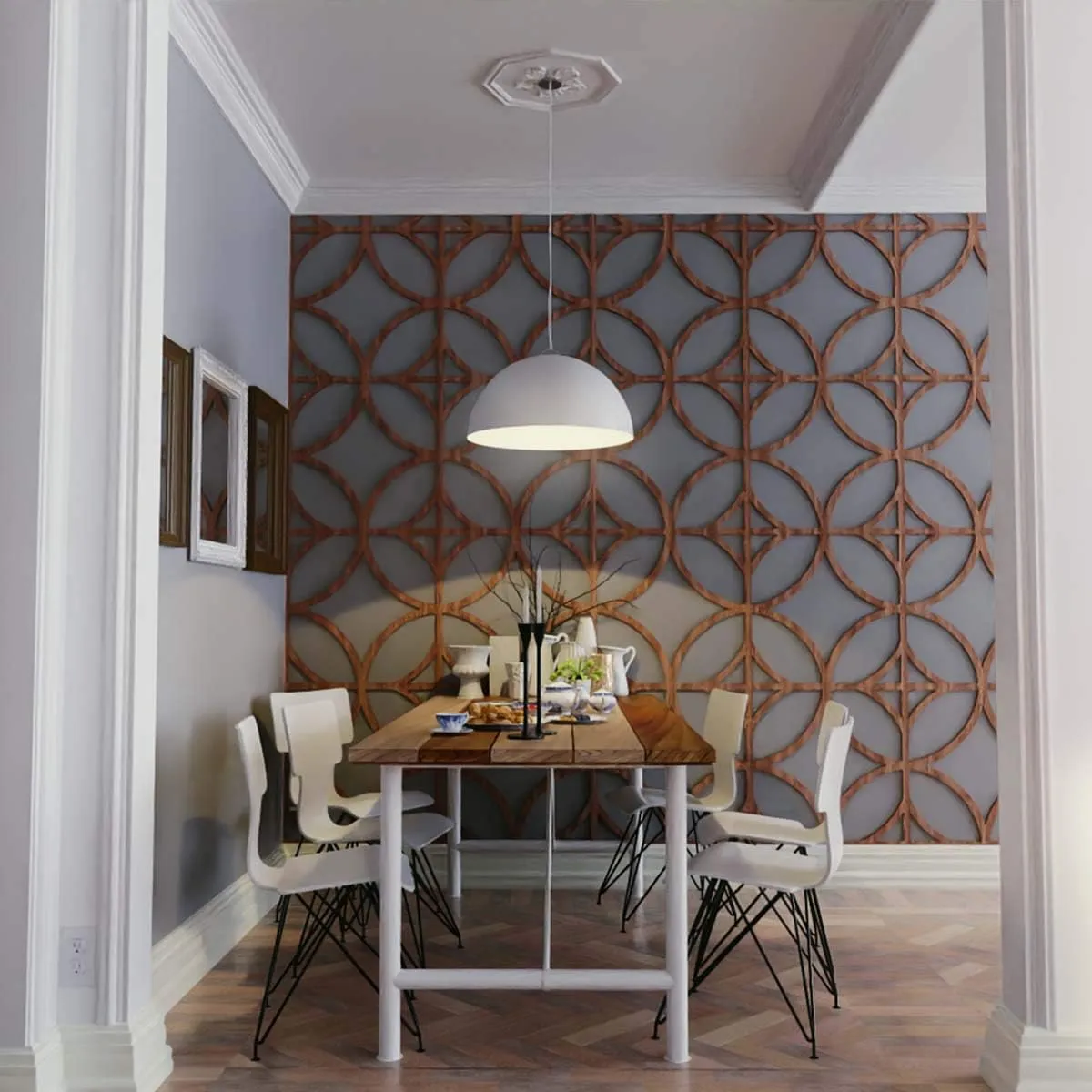 Ekena Millwork WALW16X16X0375SHFAL Sheffield 3/8"T Decorative Fretwork Wall Panels, 15 3/8"W X 15 3/8"H, Alder