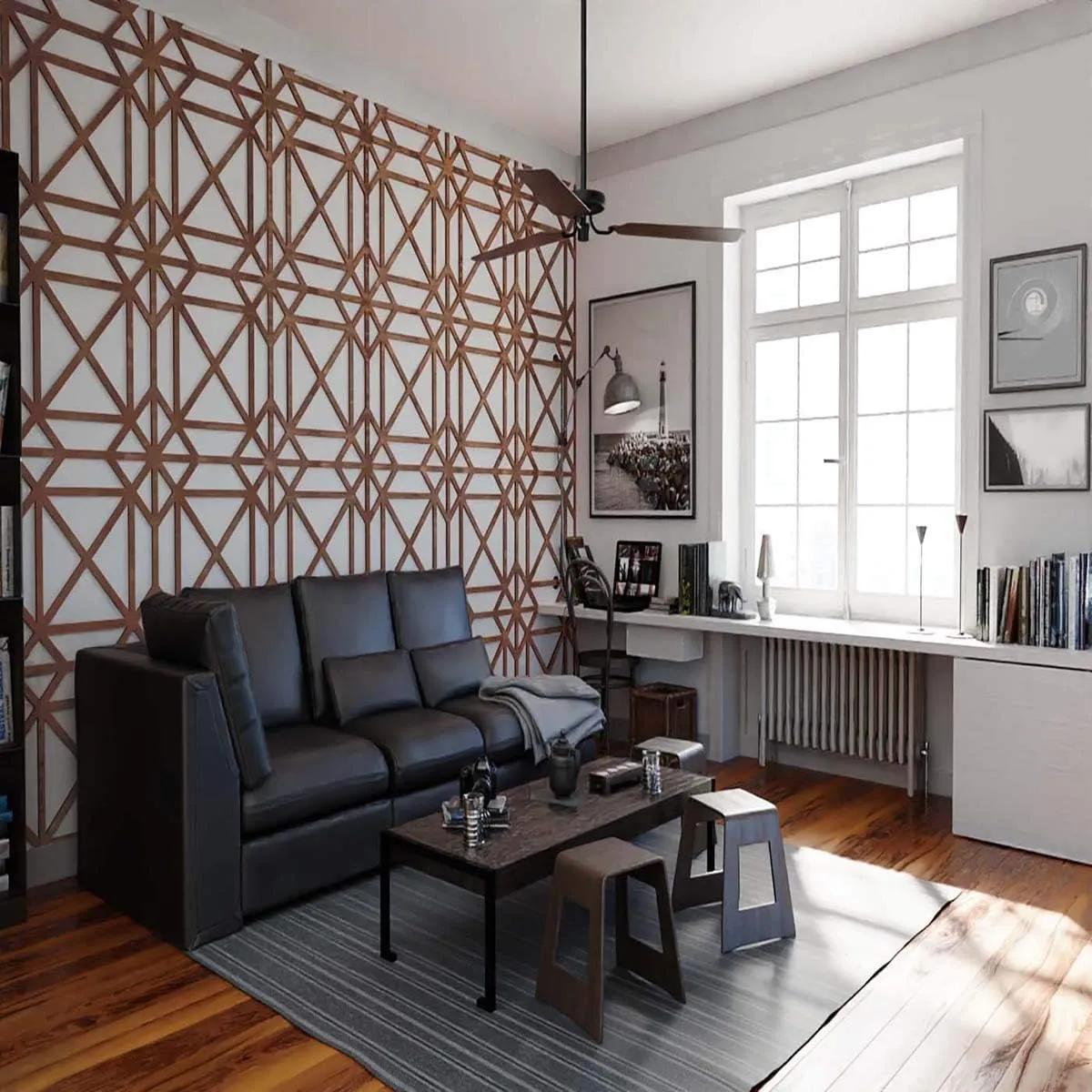 Ekena Millwork WALW16X16X0375SHFAL Sheffield 3/8"T Decorative Fretwork Wall Panels, 15 3/8"W X 15 3/8"H, Alder