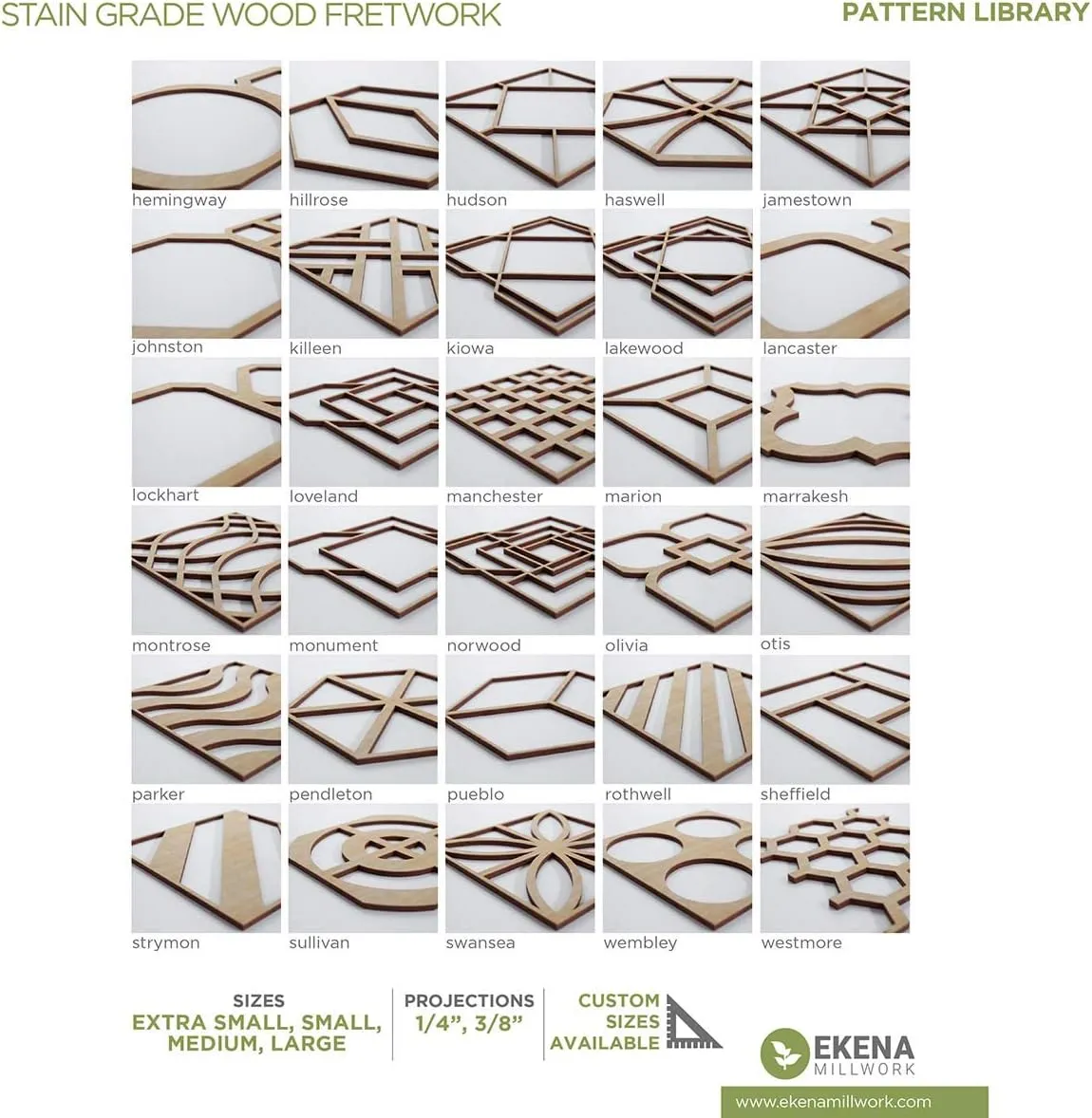 Ekena Millwork WALW16X16X0375SHFAL Sheffield 3/8"T Decorative Fretwork Wall Panels, 15 3/8"W X 15 3/8"H, Alder