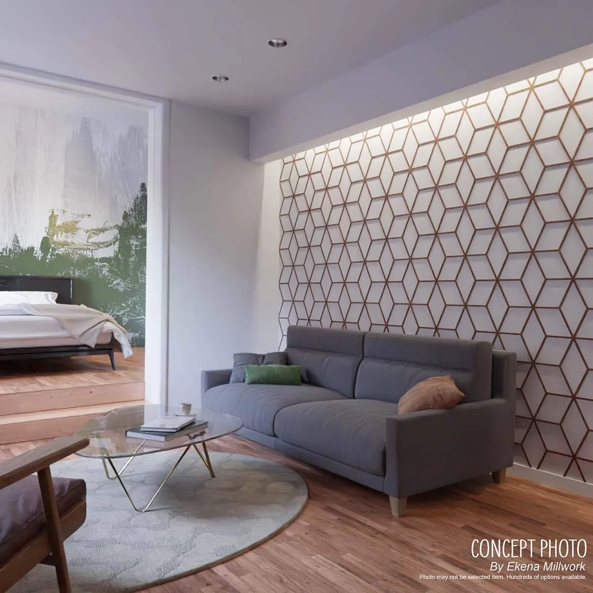 Ekena Millwork WALW16X16X0375SHFAL Sheffield 3/8"T Decorative Fretwork Wall Panels, 15 3/8"W X 15 3/8"H, Alder