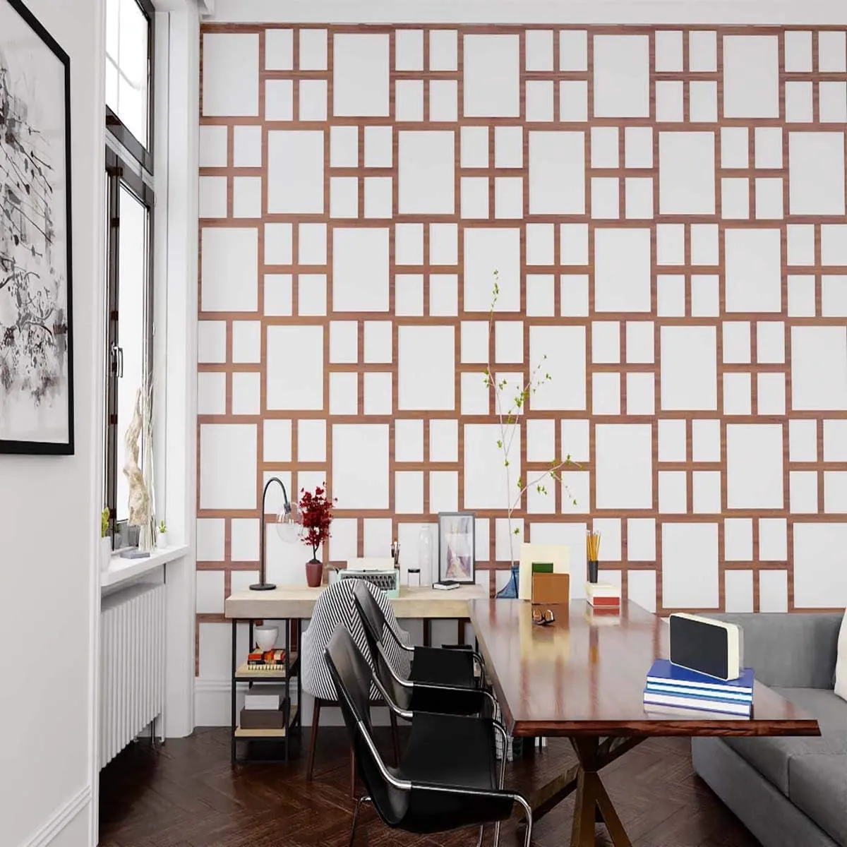 Ekena Millwork WALW16X16X0375SHFAL Sheffield 3/8"T Decorative Fretwork Wall Panels, 15 3/8"W X 15 3/8"H, Alder