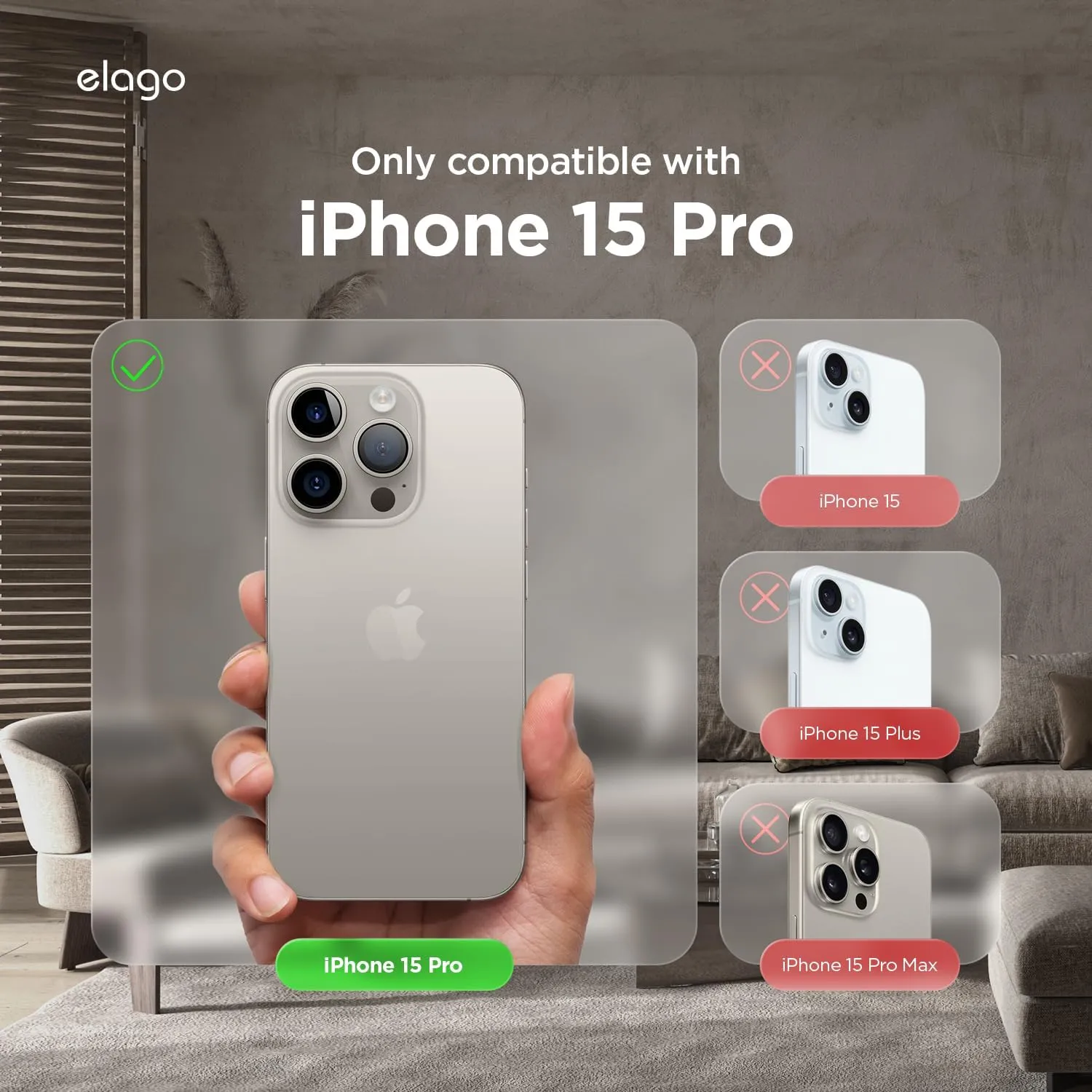 elago iPhone 15 Pro Case Cover Magnetic Leather [MagSafe]