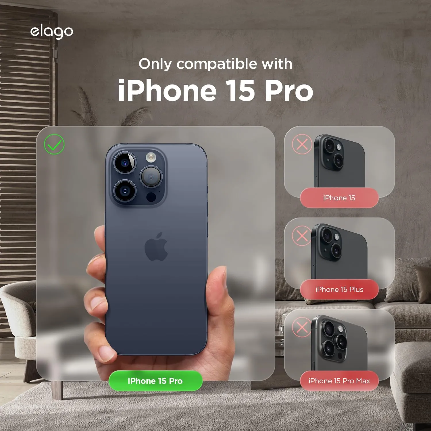 elago iPhone 15 Pro Case Cover Magnetic Leather [MagSafe]