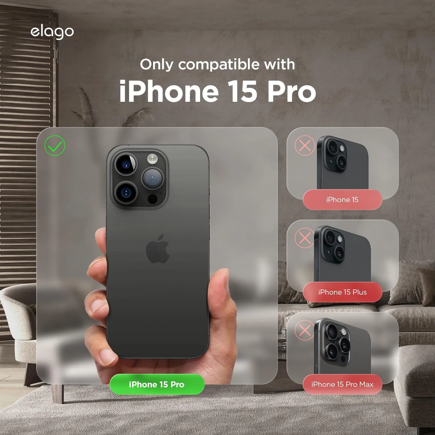 elago iPhone 15 Pro Case Cover Magnetic Leather [MagSafe]