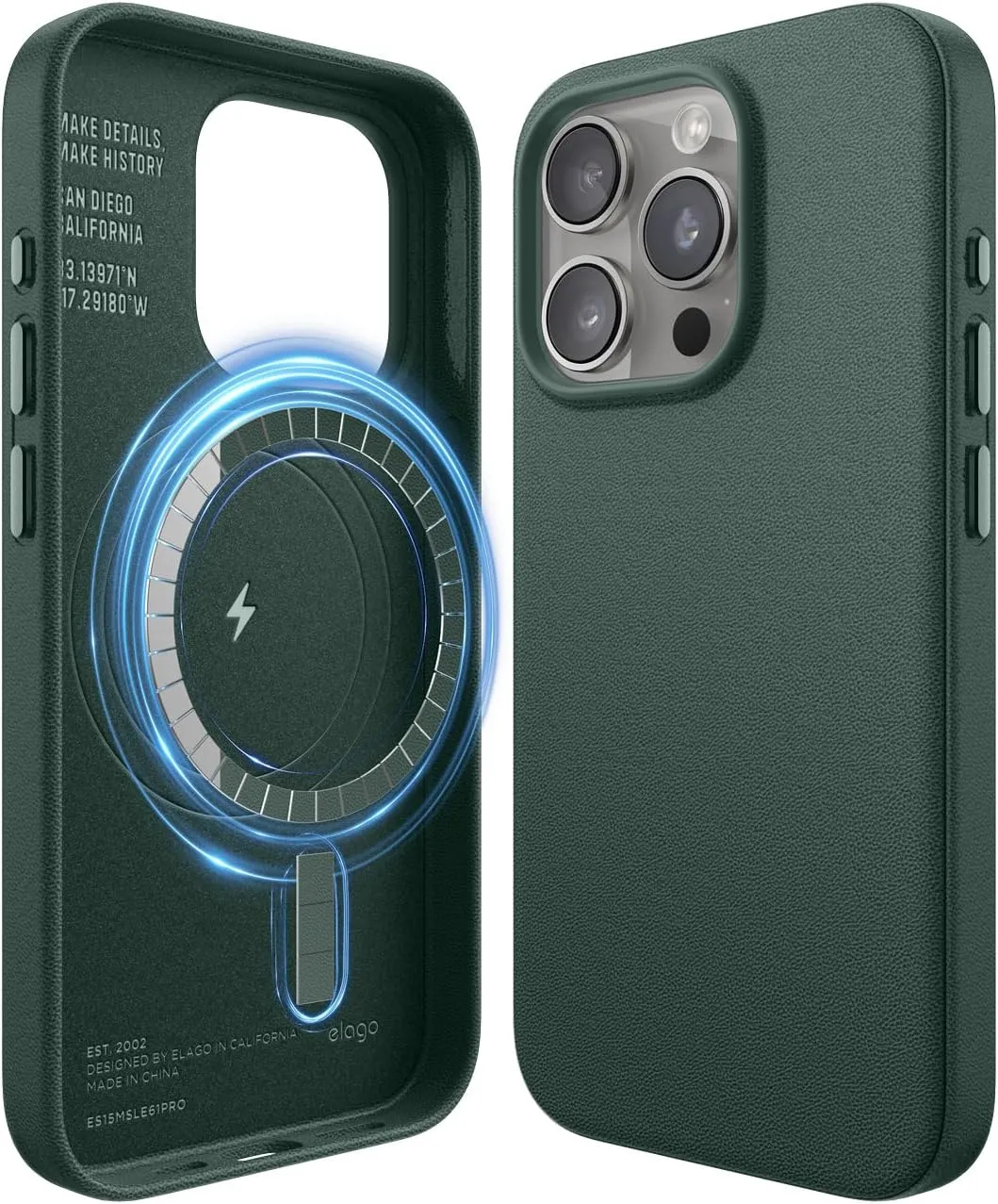 elago iPhone 15 Pro Case Cover Magnetic Leather [MagSafe]