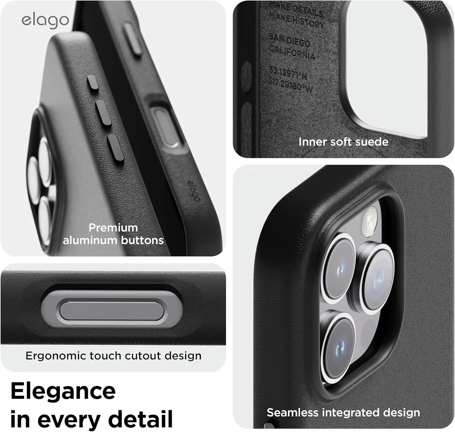 elago iPhone 16 Pro MAX Case Magnetic Leather (MagSafe)