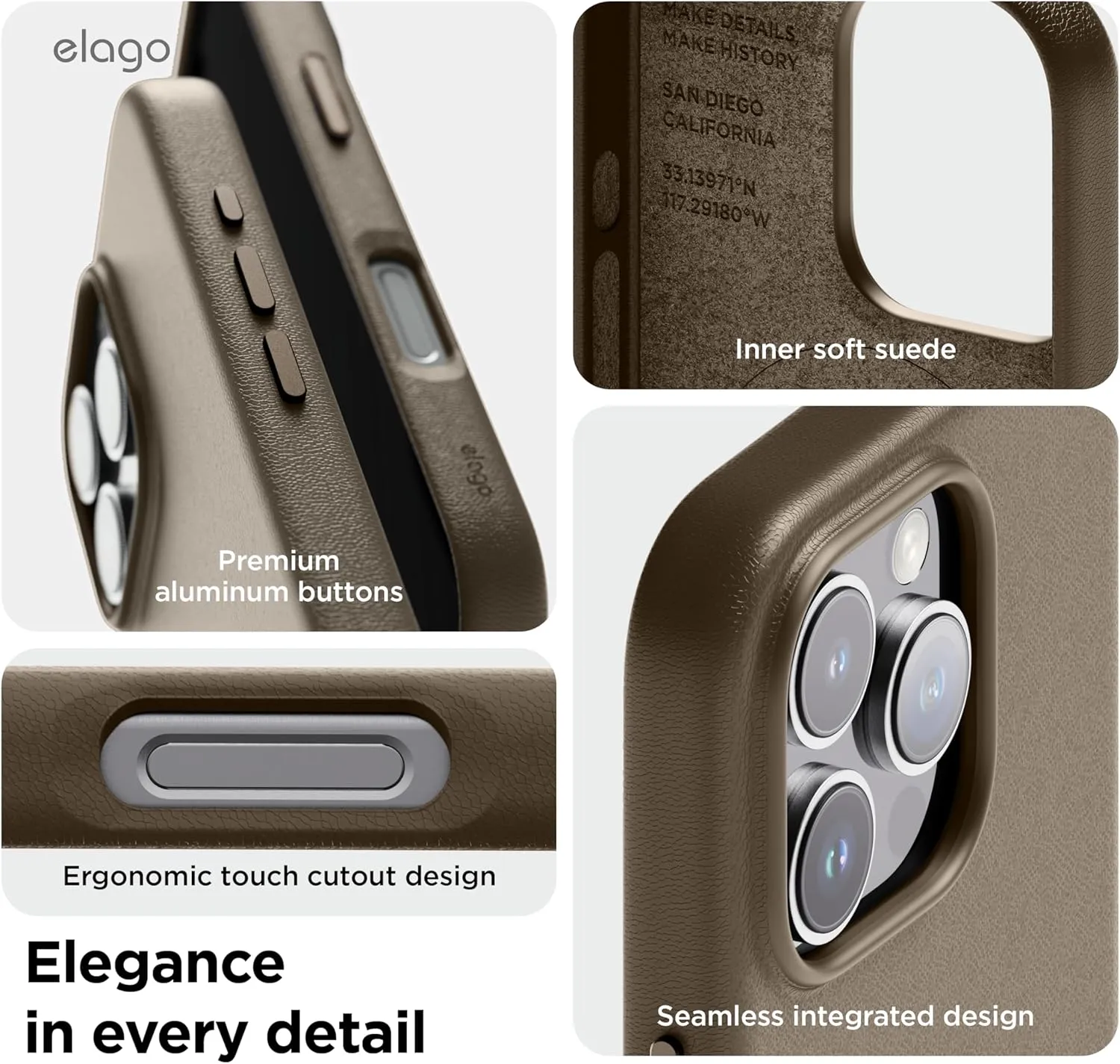 elago iPhone 16 Pro MAX Case Magnetic Leather (MagSafe)