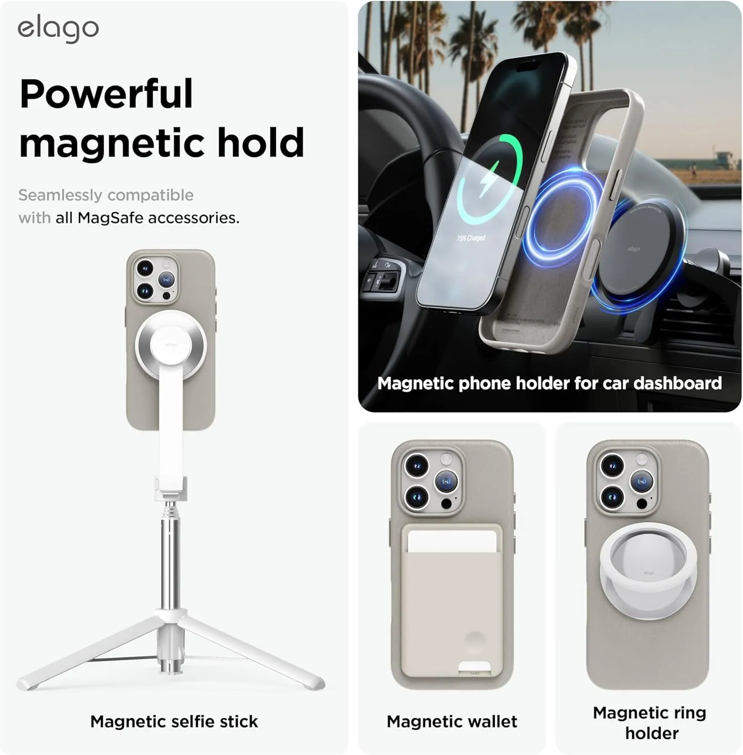 elago iPhone 16 Pro MAX Case Magnetic Leather (MagSafe)
