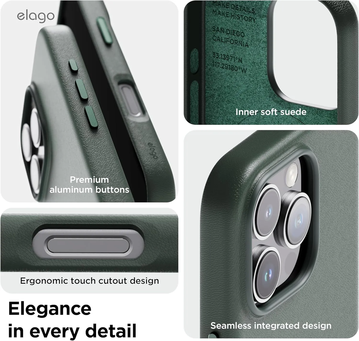 elago iPhone 16 Pro MAX Case Magnetic Leather (MagSafe)