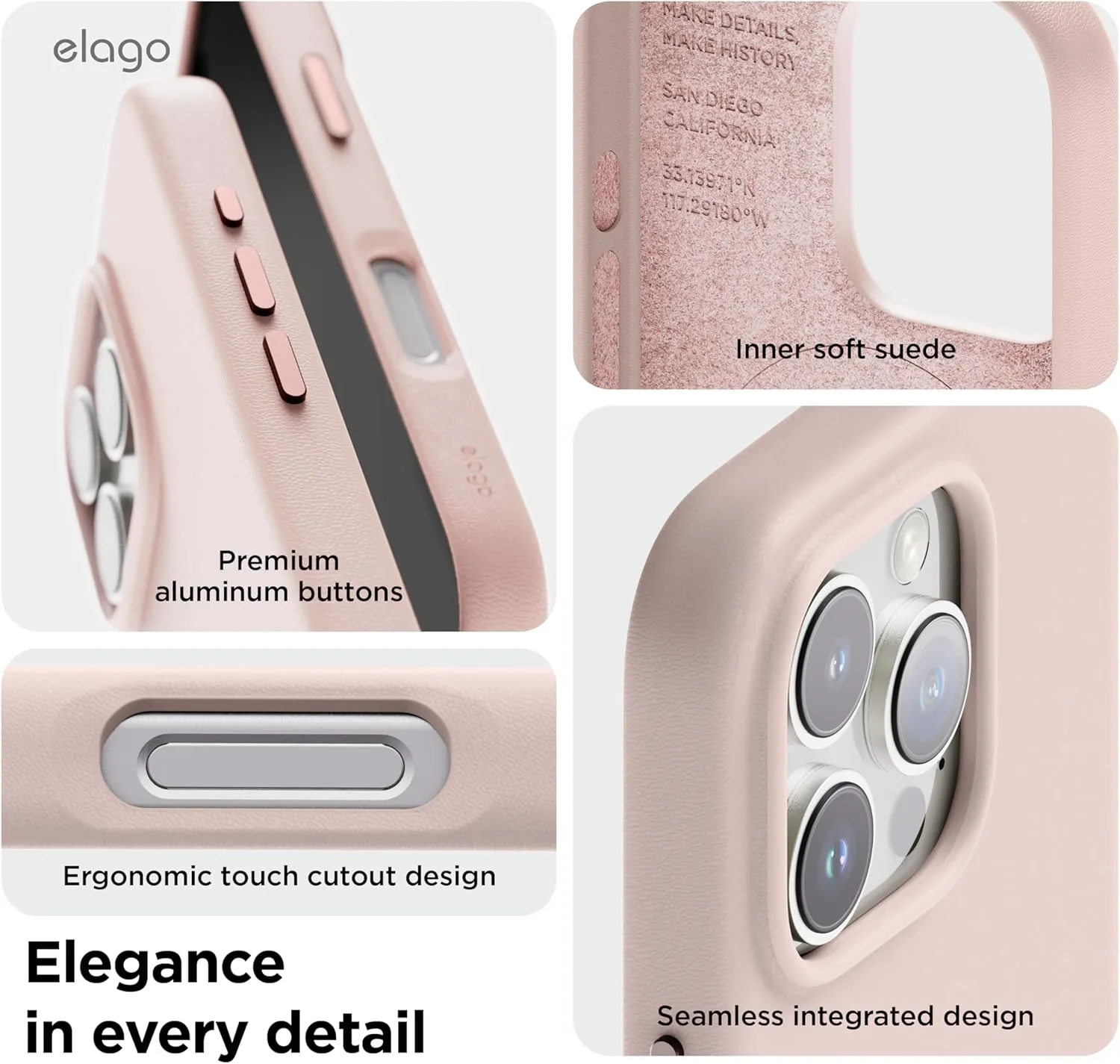 elago iPhone 16 Pro MAX Case Magnetic Leather (MagSafe)