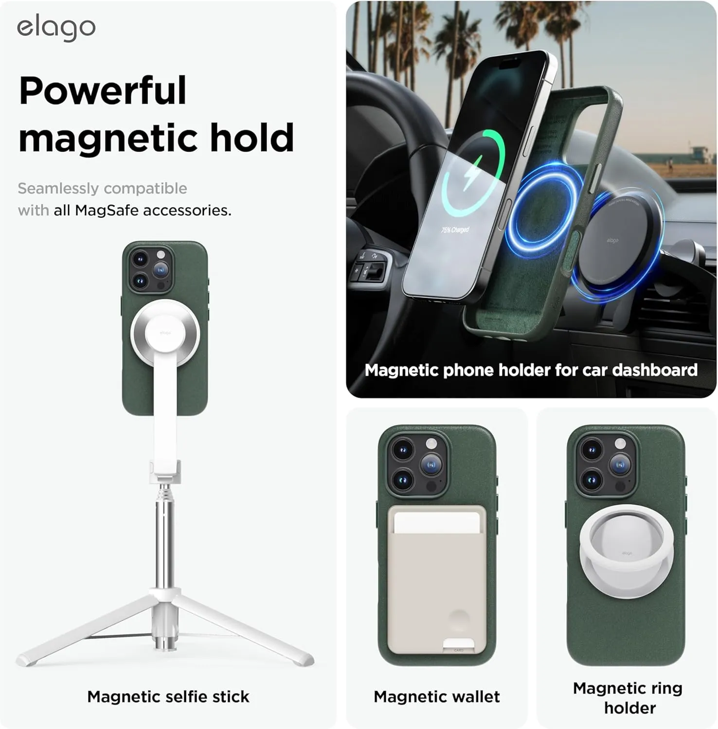 elago iPhone 16 Pro MAX Case Magnetic Leather (MagSafe)