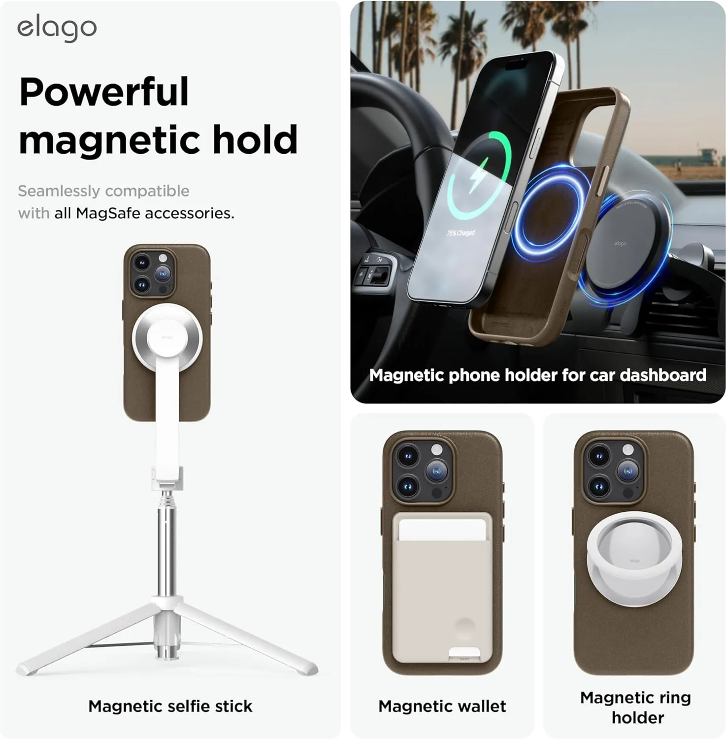 elago iPhone 16 Pro MAX Case Magnetic Leather (MagSafe)