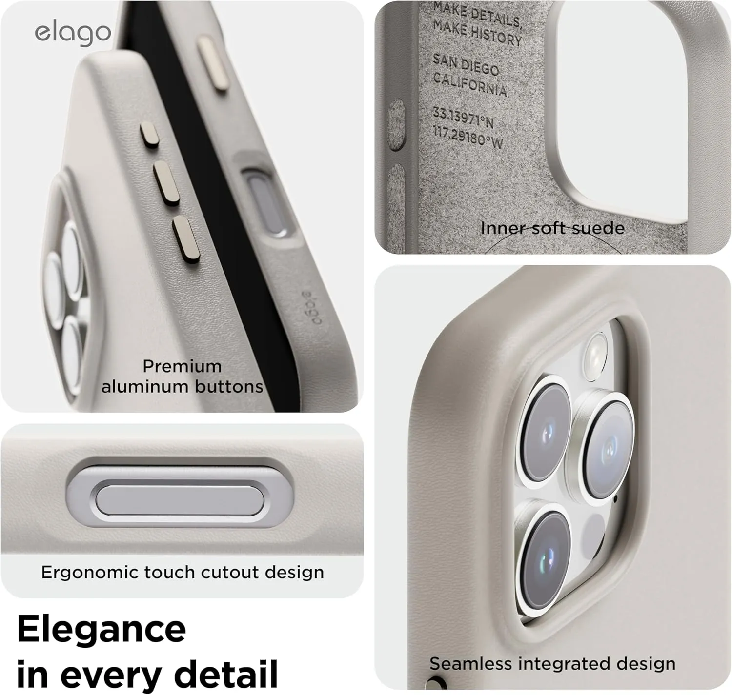 elago iPhone 16 Pro MAX Case Magnetic Leather (MagSafe)