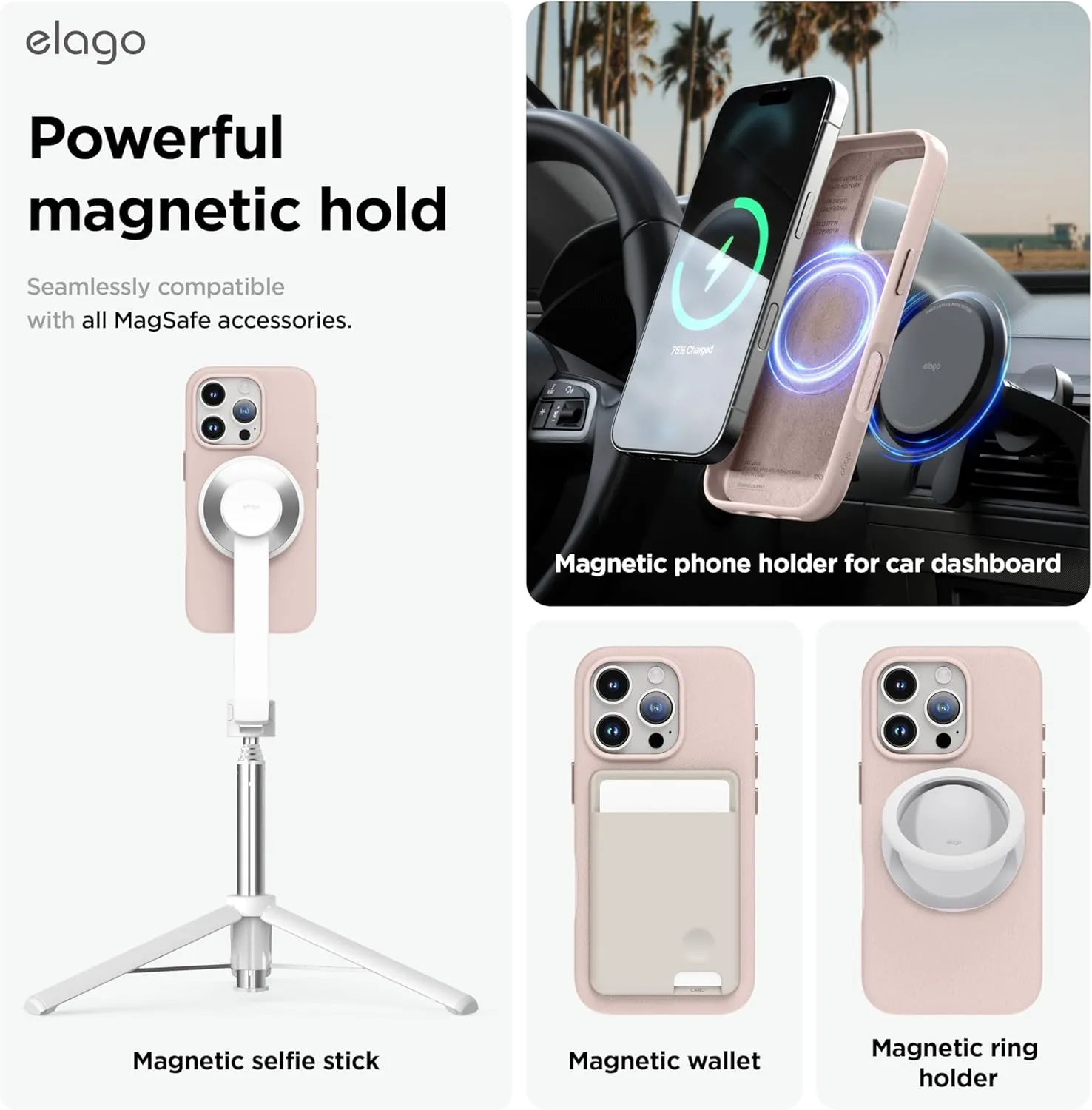 elago iPhone 16 Pro MAX Case Magnetic Leather (MagSafe)
