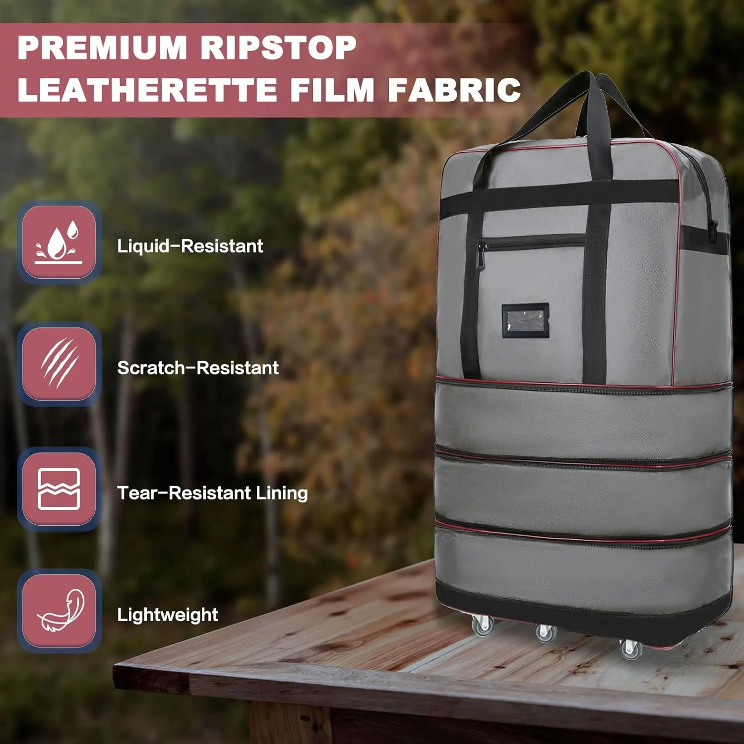 ELDA Expandable Foldable Suitcase Luggage with Universal Wheels Rolling Travel Bag Duffel Bag for Men Women Large Capacity Lightweight Luggages