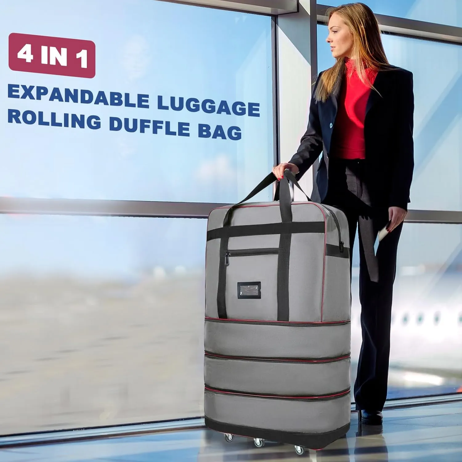 ELDA Expandable Foldable Suitcase Luggage with Universal Wheels Rolling Travel Bag Duffel Bag for Men Women Large Capacity Lightweight Luggages