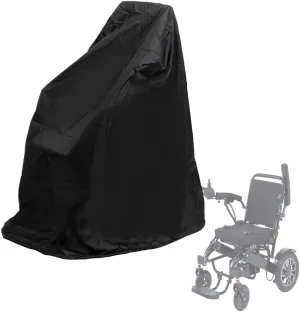 Electric Wheel Chair Cover Waterproof Mobility Scooter Storage Cover for Travel Power Wheelchair Dust Protective Cover with Adjustable Drawstring (39" L x 29.5" W x 39" H, Black)