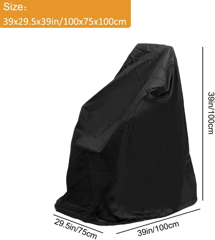 Electric Wheel Chair Cover Waterproof Mobility Scooter Storage Cover for Travel Power Wheelchair Dust Protective Cover with Adjustable Drawstring (39" L x 29.5" W x 39" H, Black)