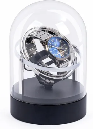 Elegant Design Household Automatic Watch Winder Box for Mechanical Watch,360 Degrees Rotating Watch Case with Quiet Motor,Luxury Glass Watch Winder Storage Box
