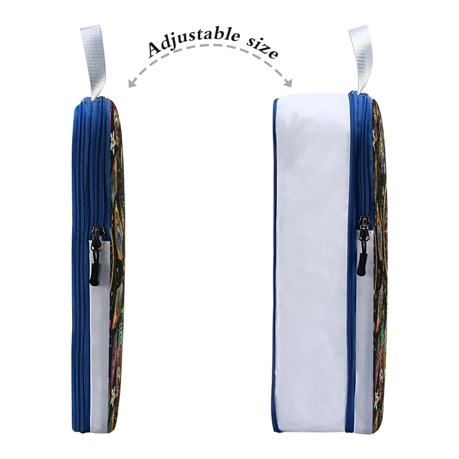 Embroidery Dream Catcher Native American Indian Tribal Feathers 3 Piece set Cubes Expandable Adjustable Luggage Packing Bags, Ultralight Organizer Accessories Travel Suitcase Compressible Bags
