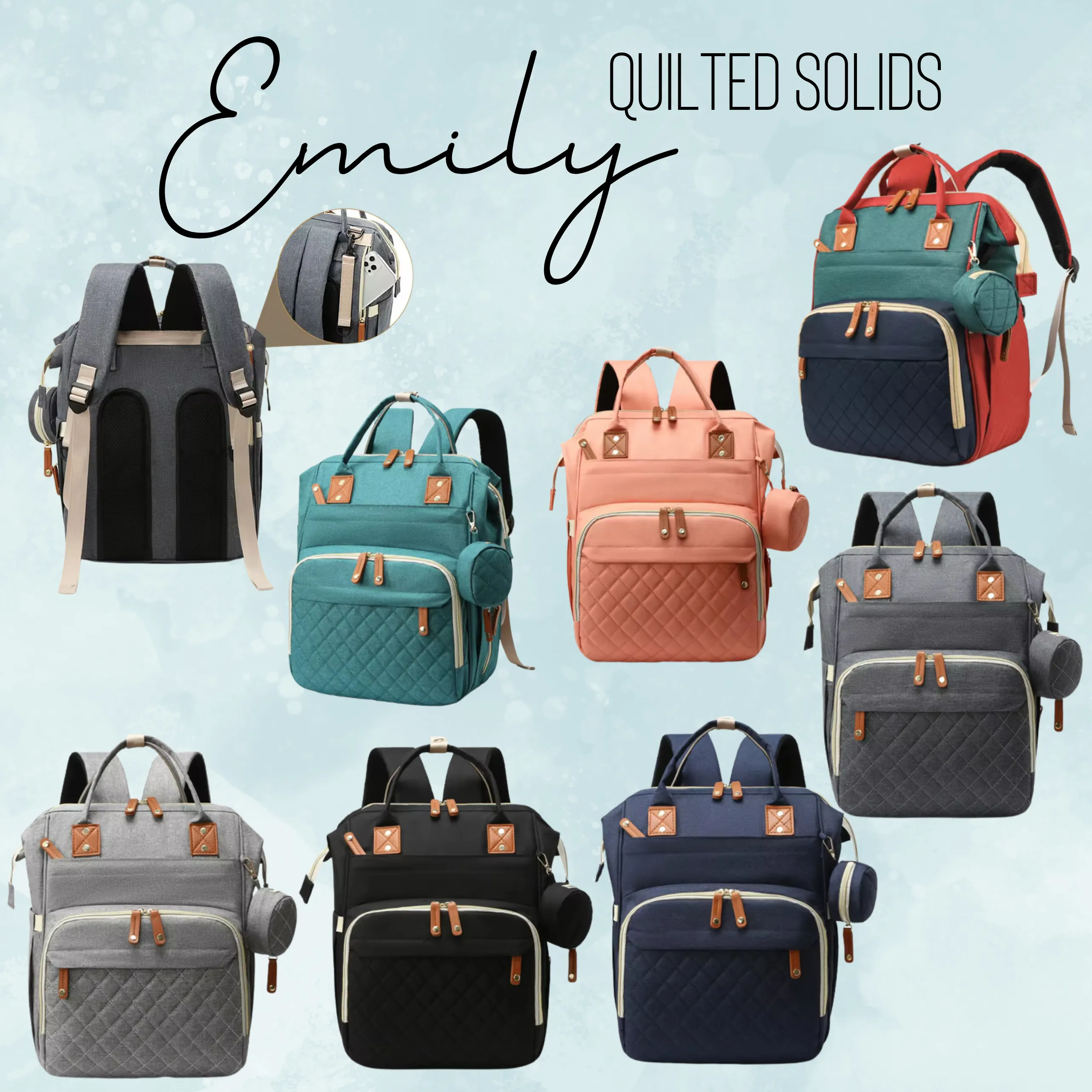 Emily Travel Bag - Quilted Solids - PREORDER 4/21-4/25