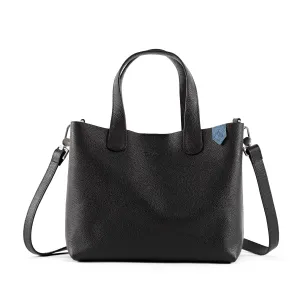 Emma Leather Crossbody - Black, Small Crossbody Leather Bag, Black Leather Purse, Zipper Leather Pouch, Handmade Leather Bag, Colorblock Bag