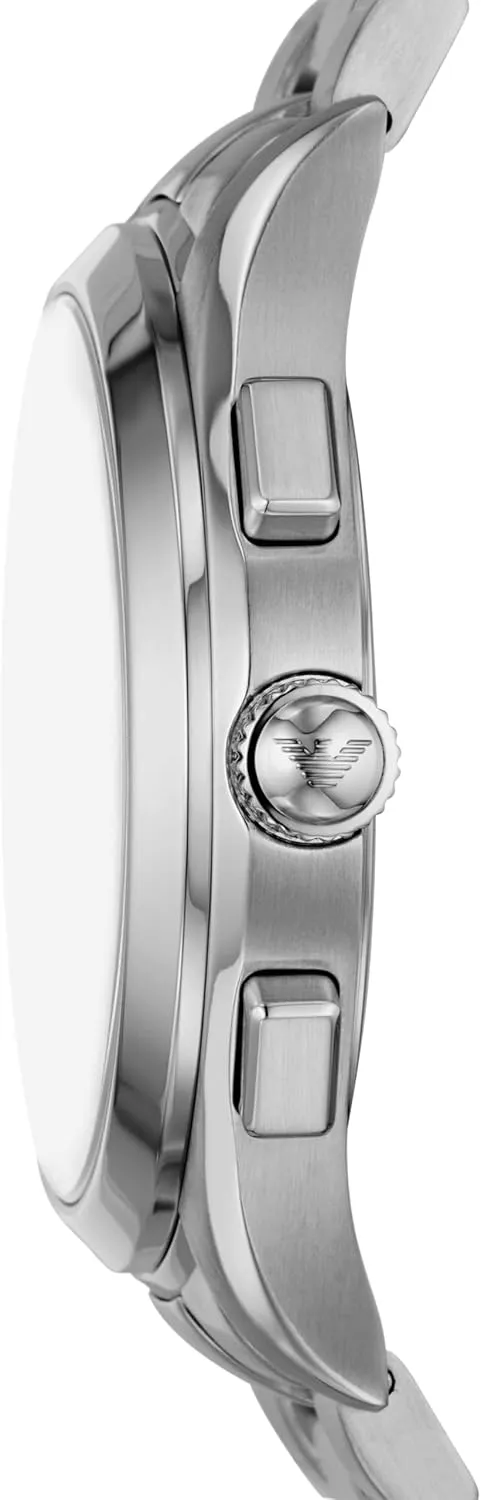 Emporio Armani Men's Stainless Steel Chronograph Dress Watch with Steel or Leather Band