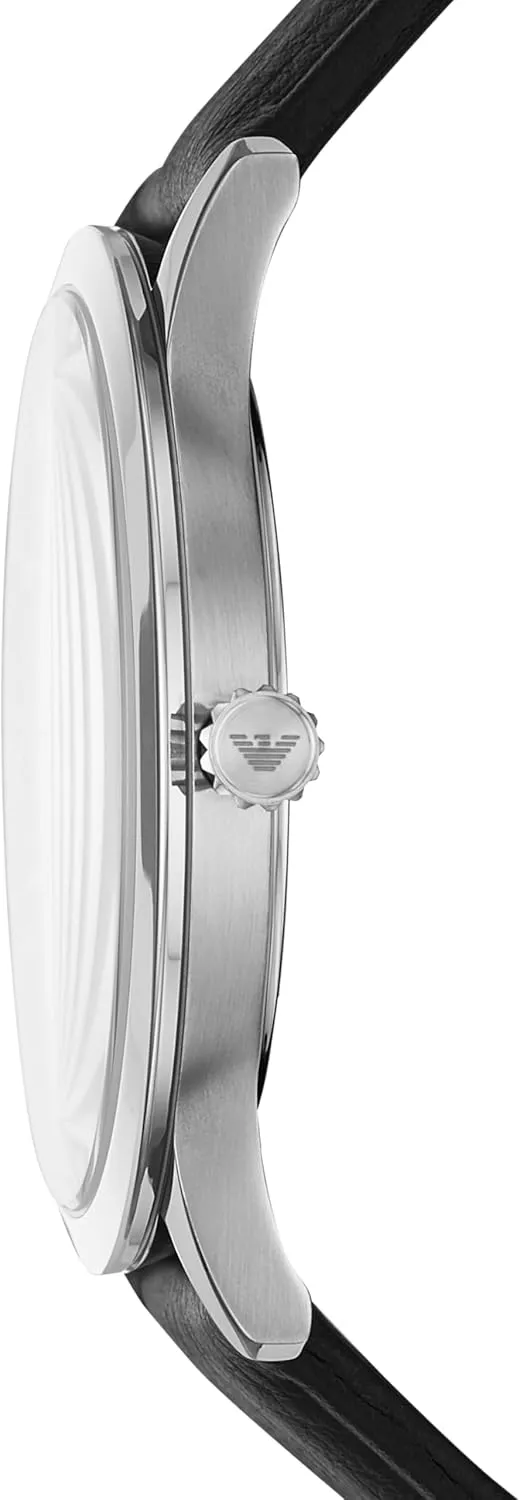 Emporio Armani Men's Three-Hand Leather Watch