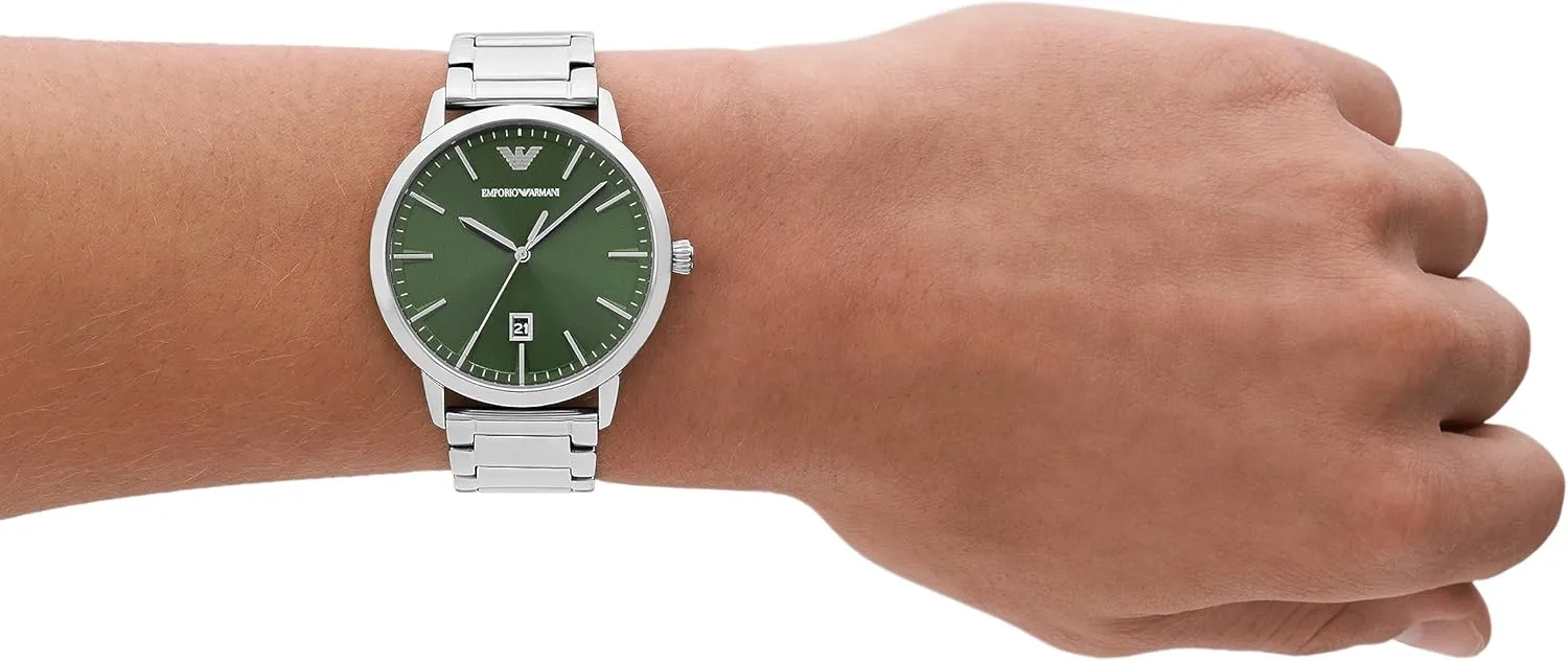 Emporio Armani Men's Three-Hand Leather Watch